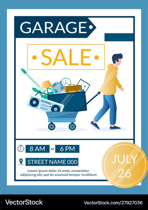 Garage sale advertisement banner design Royalty Free Vector