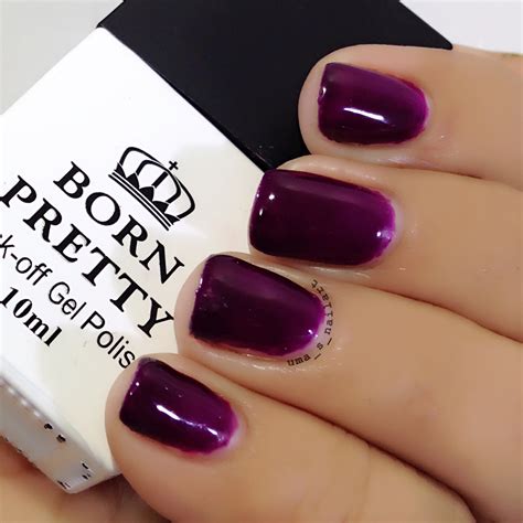 Uma's Nail Art: Born Pretty Dark Purple Gel Polish #70 Swatches and Review..