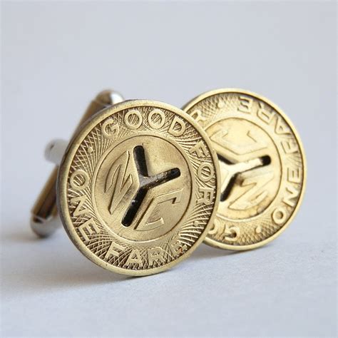 Check Out These Sweet Cufflinks Made Using Vintage NYC Subway Tokens ...