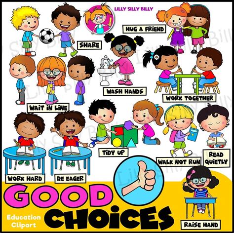 Good Choices Clipart in BLACK & WHITE/ Full Color. Small Commercial and Educational Use. - Etsy