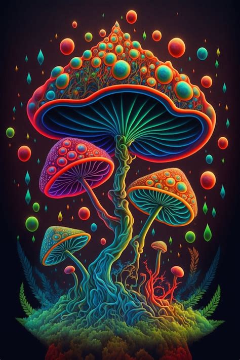 Trippy Mushroom Drawings