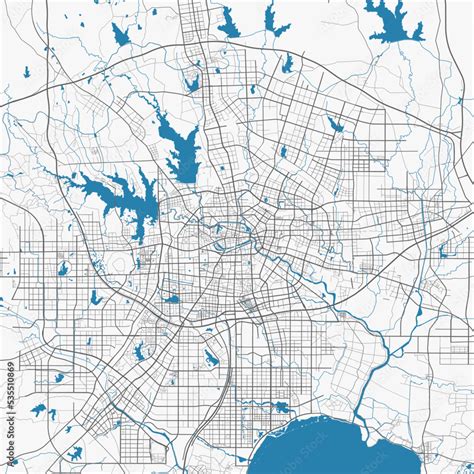 Hefei map. Detailed map of Hefei city administrative area. Cityscape panorama illustration. Road ...