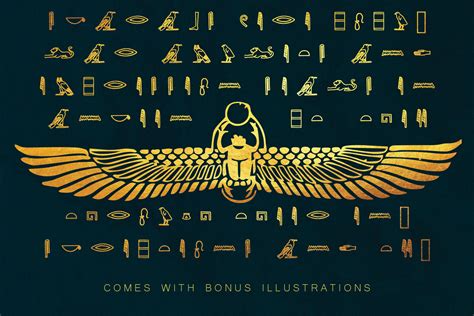 Egyptian Hieroglyph Typeface By Dene Studios | TheHungryJPEG