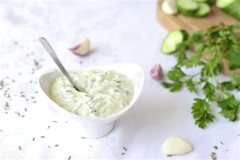 Sauce Of Yogurt Or Sour Cream, Cucumber, Dill Stock Image - Image of sauce, white: 37414743