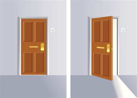 Opening And Close Door Stock Illustration - Download Image Now - iStock