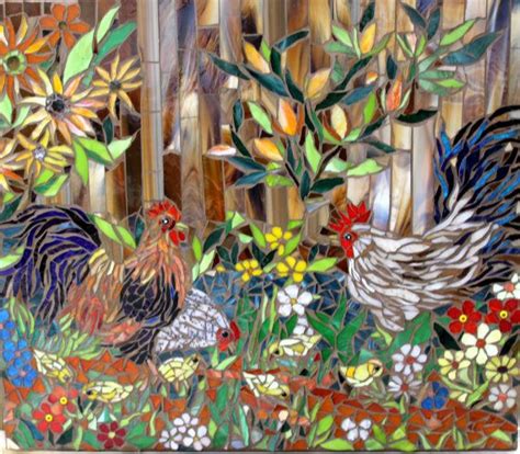 The Mosaic Chicken Farmyard by HildeMosaics on Etsy Mosaic Birds, Mosaic Art, Mosaic Glass ...