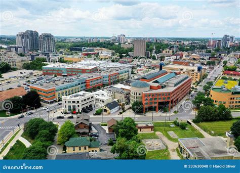 Aerial View of Waterloo, Ontario, Canada Downtown Stock Photo - Image ...