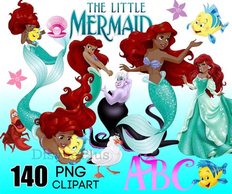 African American Little Mermaid PNG, African American Ariel Clipart Bundle, Ariel Png, African ...