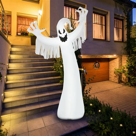 Topbuy Halloween 12FT Inflatable Blow Up Ghost With LED Lights Outdoor ...