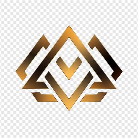 A gold and black logo with a golden design | Premium AI-generated PSD