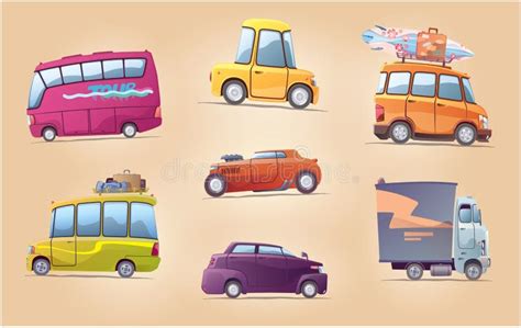 Cartoon Cars Set stock vector. Illustration of delivery - 34651081