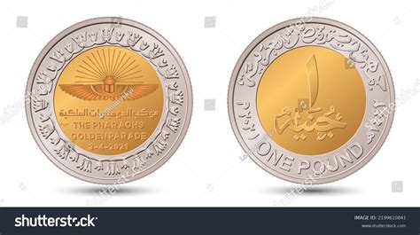 Coin 1 Pound 2021 Egypt Golden Stock Vector (Royalty Free) 2199610841 ...