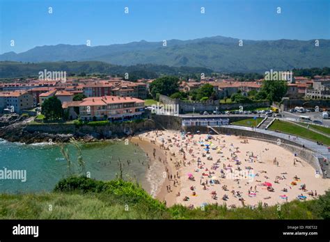 Beach and town of Llanes,Asturias,Northern Spain Stock Photo - Alamy