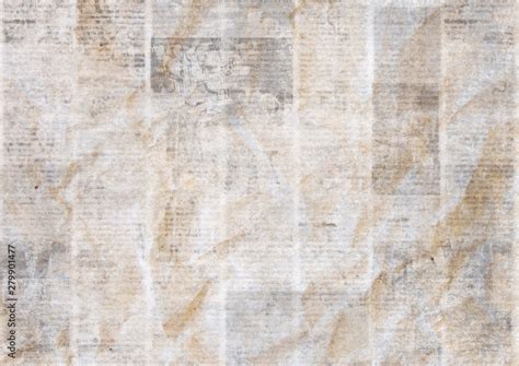 Vintage grunge crumpled paper texture background. Blurred old newspaper ...