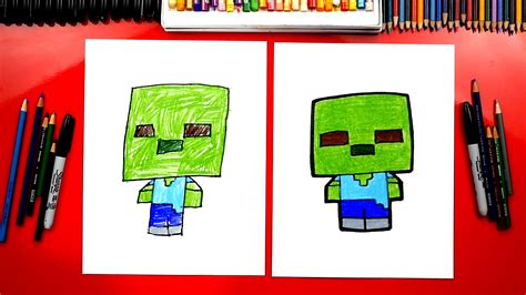 How To Draw A Minecraft Zombie - Art For Kids Hub