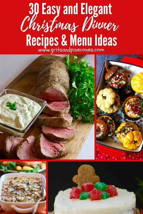 30 Easy And Elegant Christmas Dinner Menu Ideas | gritsandpinecones.com