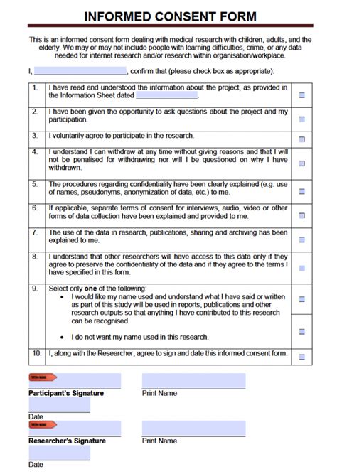 Free 12 Sample Informed Consent Forms In Ms Word Pdf Excel | Porn Sex ...