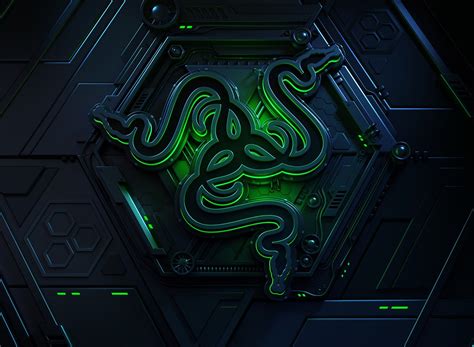 4k, Razer, 3d logo, creative, Razer logo, green neon, art in 2021 ...