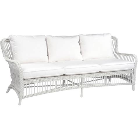 Kingsley Bate Chatham Traditional White Wicker Outdoor Sofa