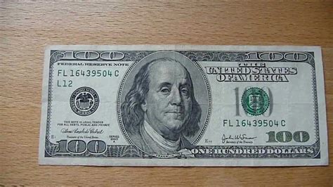 100 Dollar bill / 100 Dollar banknote Series 2003A - YouTube