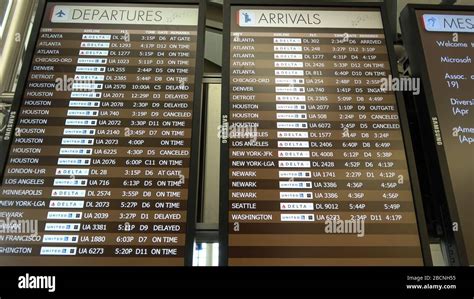 Departures and Arrivals screen at Louis Armstrong International Airport ...