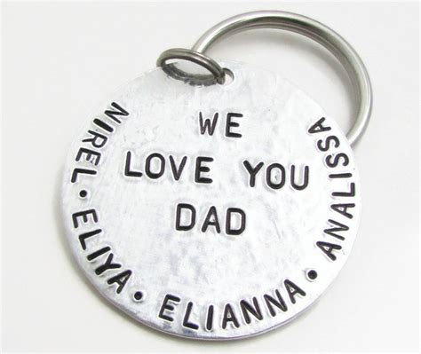 Mens Personalized Gift, Personalized Dad Keychain, Personalized Keychain, Father's Day Gift for ...