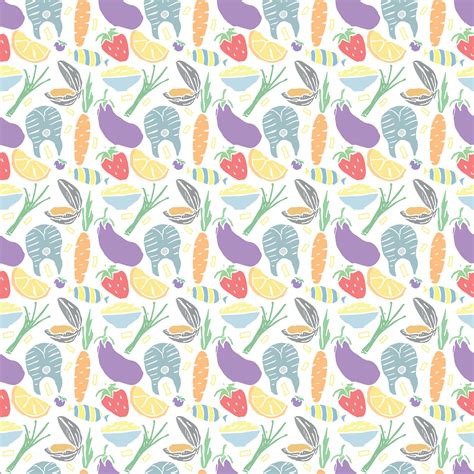 Seamless food pattern. Colored food background 26584636 Vector Art at ...