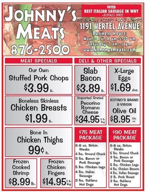 Johnny's Meat Market menu in Buffalo, New York, USA