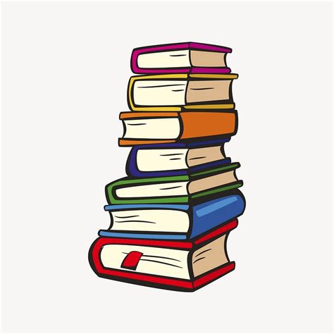 Stacked books clipart, stationery illustration | Free Vector - rawpixel