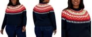 Tommy Hilfiger Plus Size Half Snowflake Raglan Sweater - Macy's