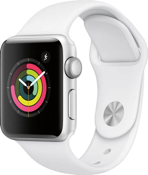 Best Buy: Apple Watch Series 3 (GPS) 38mm Aluminum Case with White ...