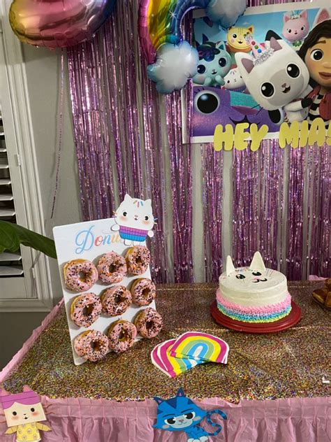 Gabby dollhouse birthday party | Cat birthday party, Birthday party theme decorations, Fun ...