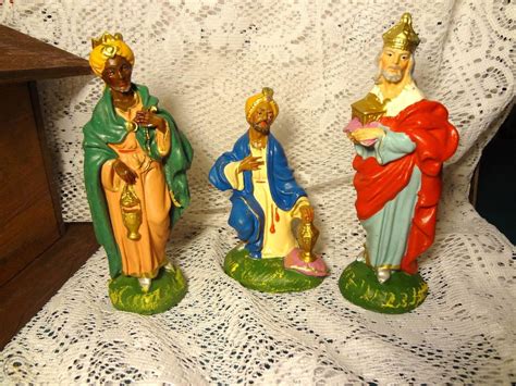 VINTAGE CRECHE NATIVITY SET HAND PAINTED ITALY PAPER MACHE LIGHTED 9 PIECE | #1788590981