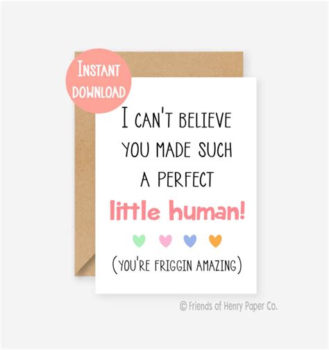 Printable Card Funny New Baby Card Perfect Baby Card Funny - Etsy