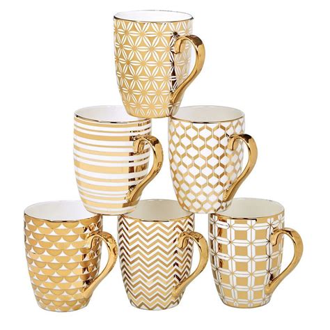 Certified International Elegance Gold 6-pc. Coffee Mug | Mugs set, Mugs ...