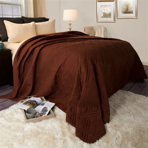 Somerset Home Solid Color Bed Quilt, Twin, Brown - Walmart.com ...