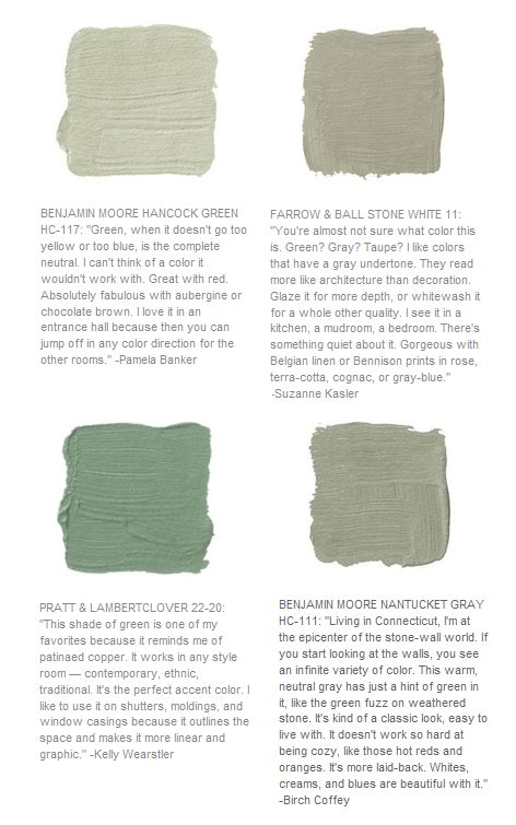 Green Paint Color Selection - Interiors By Color