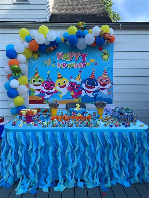 Baby shark birthday party | Shark birthday party, Birthday, 3rd ...