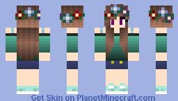 Cute girl with flower crown~ Minecraft Skin