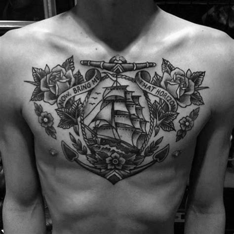 40 Anchor Chest Tattoo Designs For Men - Nautical Ideas