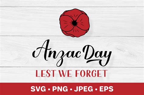 Anzac Day SVG. Lest We Forget. Red Poppy Graphic by LaBelezoka ...