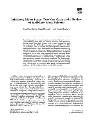 Inhibitory focal epilepsy status chapter | PDF