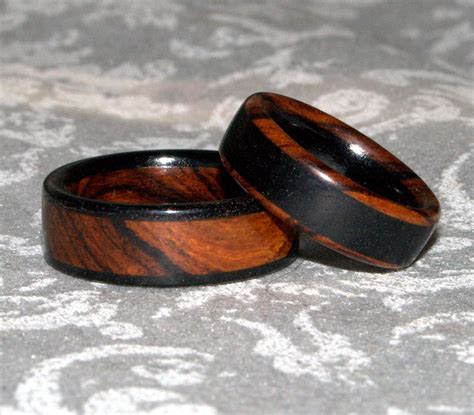 Set of Custom Wood Wedding Bands or Wooden Rings by MnMWoodworks