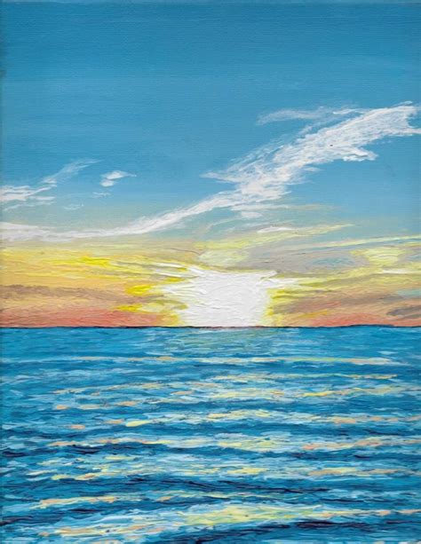 Ocean Sunrise Painting by Jacob Mazurek | Saatchi Art