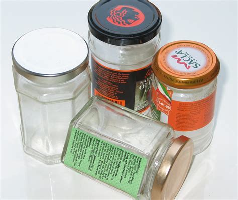 jars | Four empty food glass jars with metal lids and labels… | Flickr