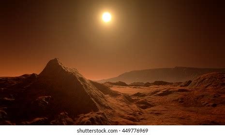 360 Degree Panorama Mars Sunset Environment Stock Illustration ...