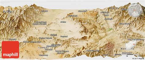 Satellite Panoramic Map of Kabul