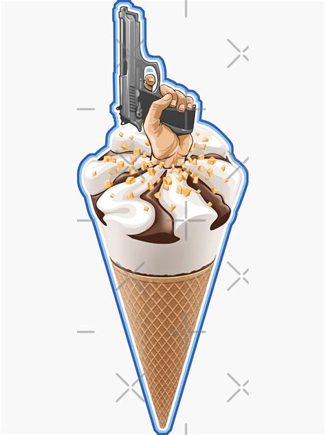 "Hot Fuzz Vanilla Cornetto" Sticker by VanHogTrio | Redbubble