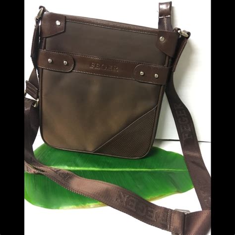 feger | Bags | New Feger Brown Nylon Leather Crossbody Bag | Poshmark