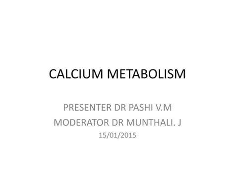 Calcium metabolism handout | PDF